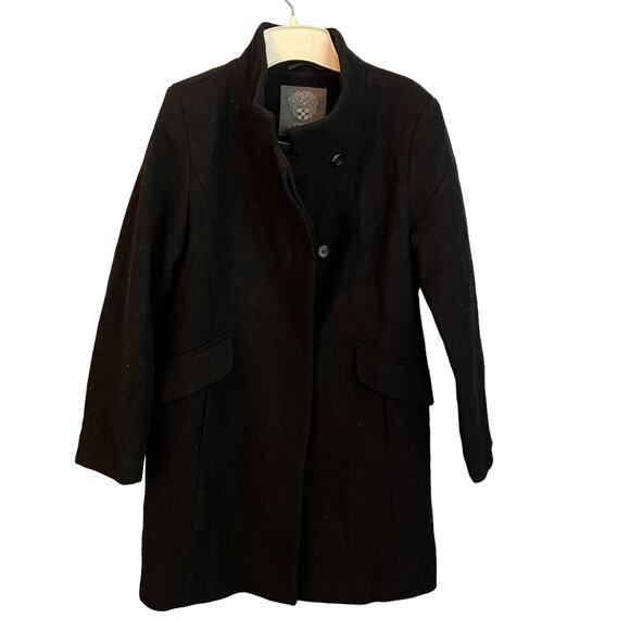 NEW Vince Camuto Black Wool Pea Coat Winter Coat Size Medium - Picture 1 of 12
